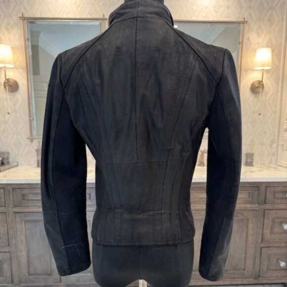 Black leather Marc New York moto jacket EUC.  Soft.  No rips, tears, stains - Picture 7 of 7